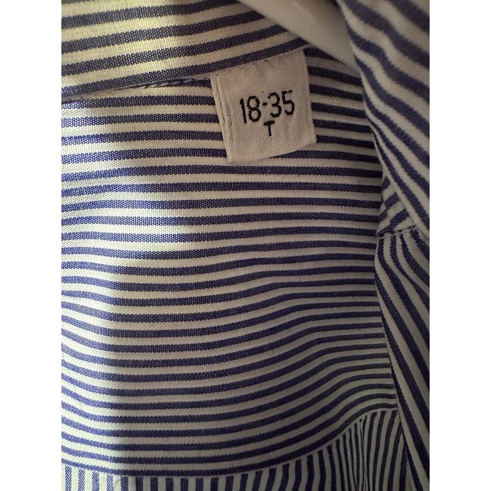 Burberry London Men's 18-38 Blue Stripe Cotton Long Sleeve Button Down Shirt - Picture 11 of 16
